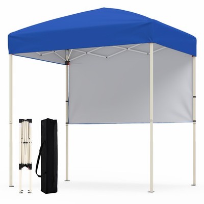Pop-Up Canopy Tent with 1 Half Sidewall, Easy Setup Folding Outdoor Sun Shelter