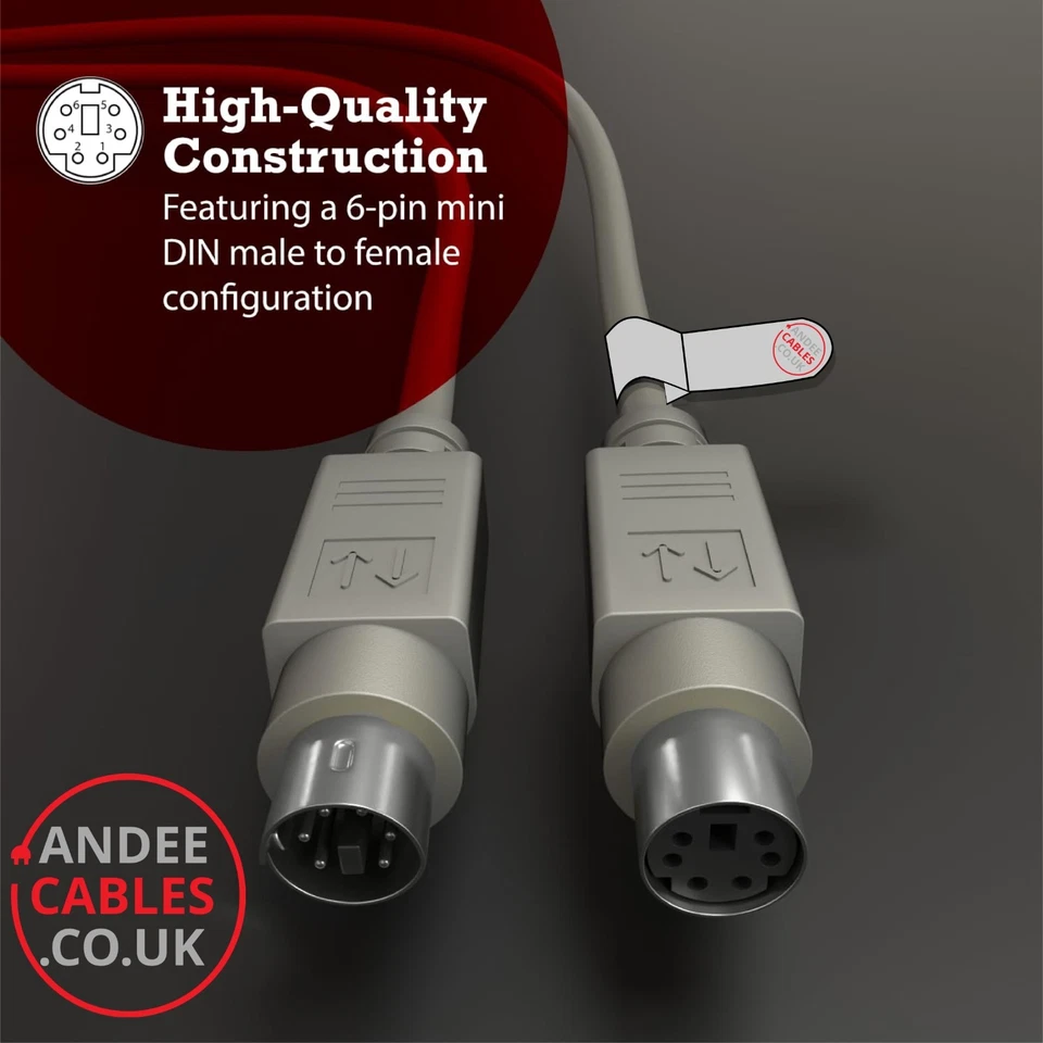 Extension Cable Keyboard Mouse KVM Extender Lead PS 2 Male Female PS/2  2m 3m 5m - Image 4 of 4