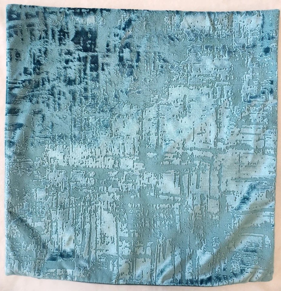 Z Gallerie Throw Pillow Covers, Teal Blue, 20" Square, Abstract Design, Set of 4 - Image 2 of 4