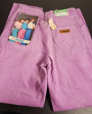 GITANO - Vtg 80s High Waist Purple Corduroy Jean-Cut Pants, Womens Size 6 NWT