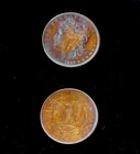 1889 Morgan Silver Dollar Stunning 2-Sided Rainbow Toning AU+ Strong Eye Appeal!