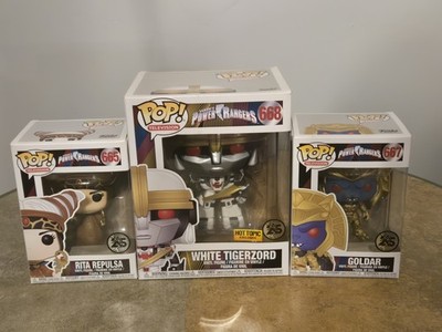 Power Rangers Funko Pop Lot Rita Repulsa 665 Goldar 667 & 6  White Tigerzord 668
