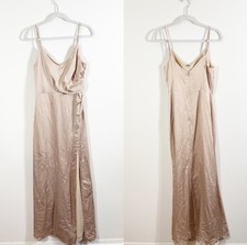 NWT Birdy Grey Catherine Dress Matte Satin Gold Medium Wedding Bridesmaid