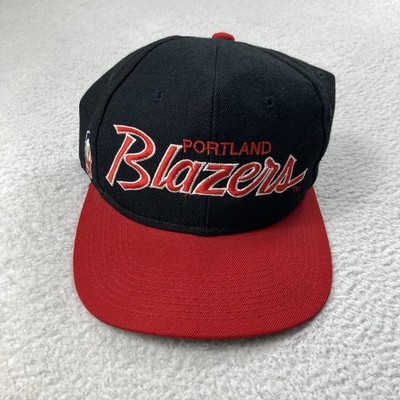 Vtg Sports Specialties Portland Blazers Snapback Hat Black Script Trailblazers