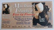 MICHAEL FLATLEY Feet of Flames Complete Ticket Stub London Hyde Park 25 July 98