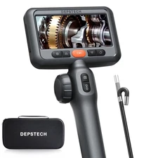 210° Two-Way Articulating Borescope Tool, Industrial Endoscope Camera with Light