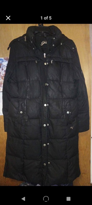 Guess Long Black Winter Down Coat M