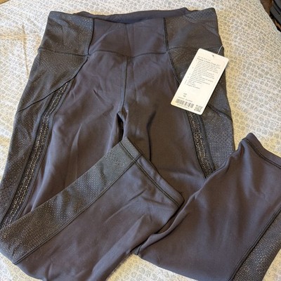 Lululemon Power Lines Crop Pant 21'' Black Stretch Wicking Women's Size 10