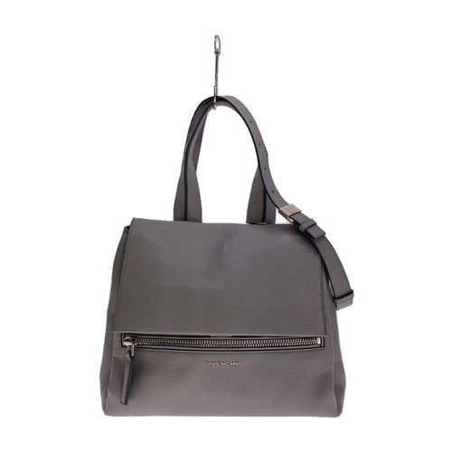 Givenchy Gray Leather Handbag Shoulder Bag Zipper Womens Auth