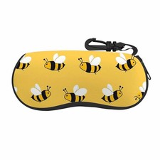 Soft Yellow Neoprene Eyeglass Case with Carabiner Hook, Fits Most Sunglasses,...