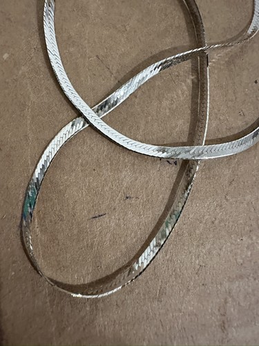 collana catena vintage italia tono argento 15,5” W2 - Foto 2 di 5