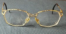 Cazal Vintage Eyeglasses Model 269 58-15 Gold, Black, Beige Geometric Shape