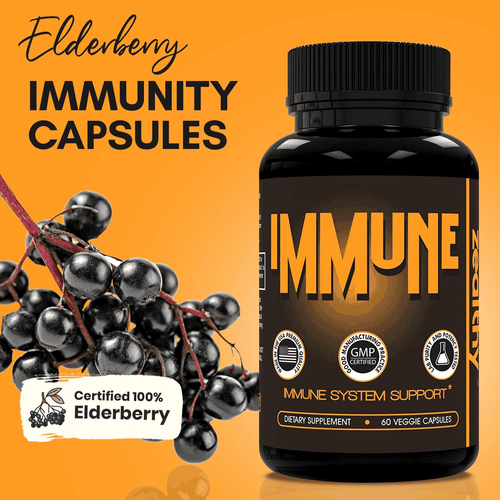 Immune Support Supplement Elderberry Capsules with Vitamin D3 Vitamin C and - Picture 2 of 6