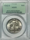 1942 D Walking Liberty Half Dollar - PCGS MS65 OGH - Beautiful Luster GEM