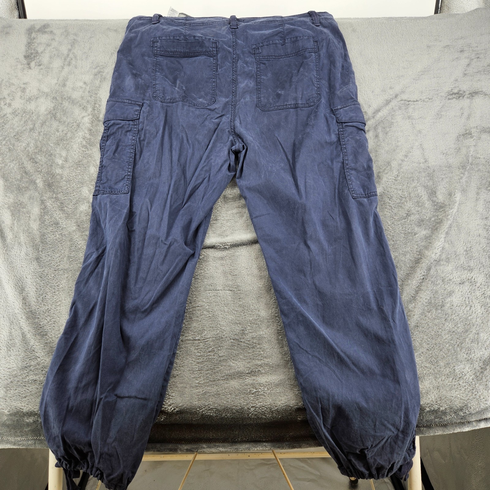 M&S Womens Cargo Trousers UK 20 Long Dark Navy Lyocell Stretch Utility Pockets image 4