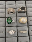Lot Of Vintage Sterling Silver Mixed Size Rlngs With Stones