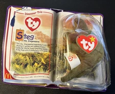 Rare Steg The Stegosaurus Beanie Baby With Oak Brook Error On Tag "New"