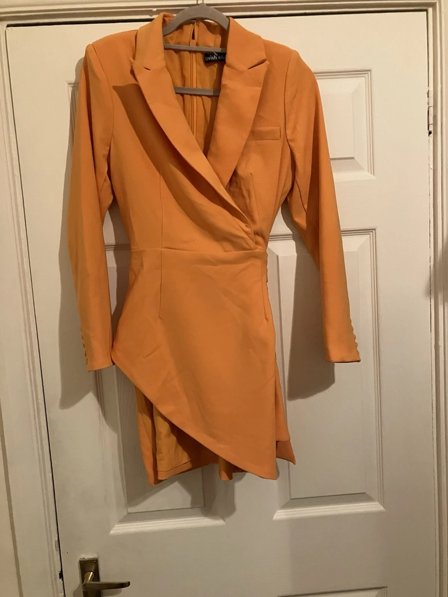 lavish alice orange blazer dress Lavish Alice wrapped blazer dress in orange, Only