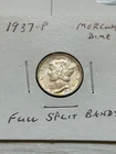 1937 US Mercury Head Dime Silver Coin-Nice Collector Grade-Full Split Bands