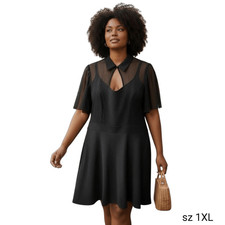 Little Black Dress Sexy Short Flouncy Sheer Sleeves Stretchy