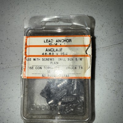 Crown Bolt Lead Anchors 10-14 X 1'' For 5/16'' Drill Size - 26 New In Open Box