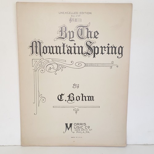Vintage 1925 By The Mountain Spring Sheet Music Unexcelled Edition by C Bohm
