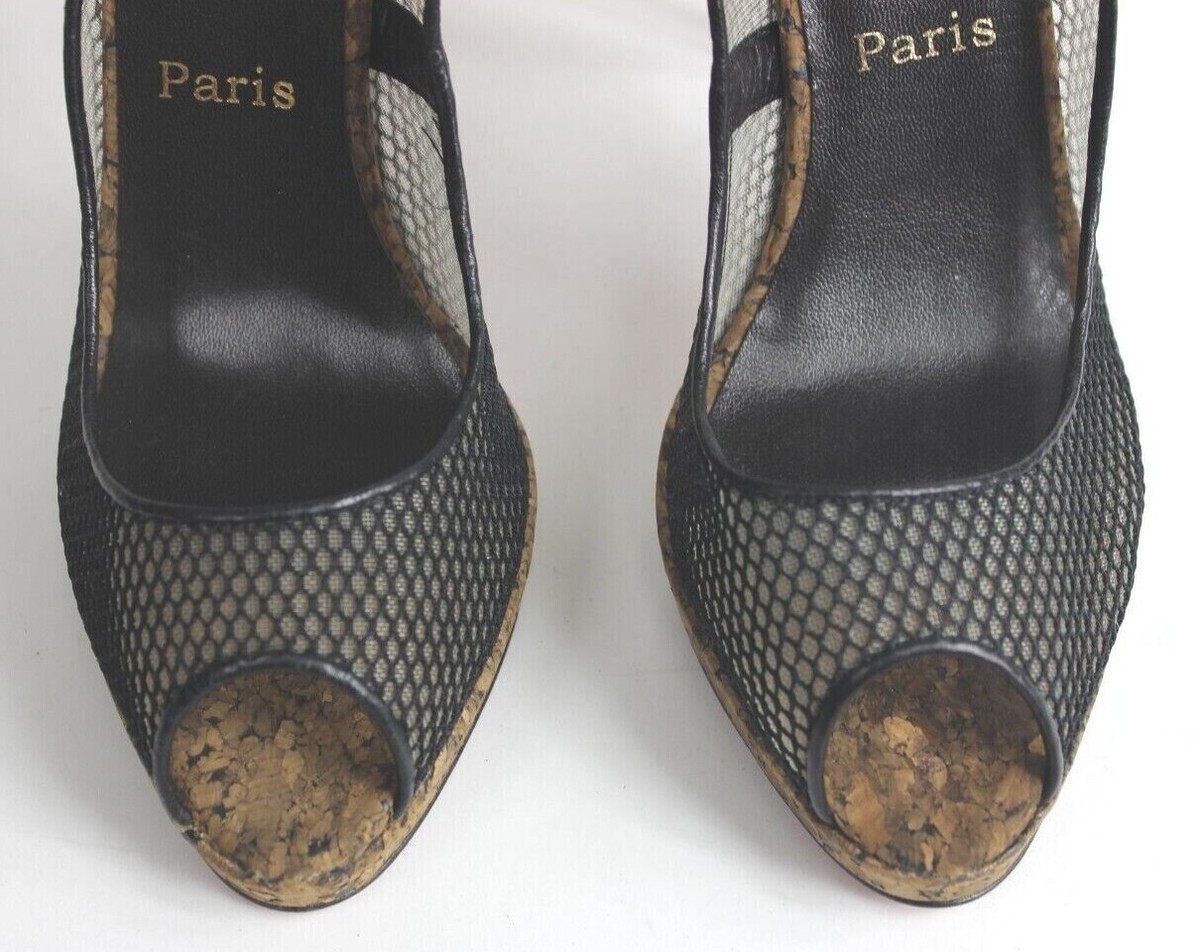 New Christian Louboutin Mademoiselle So Prive Mesh Black FISHNET