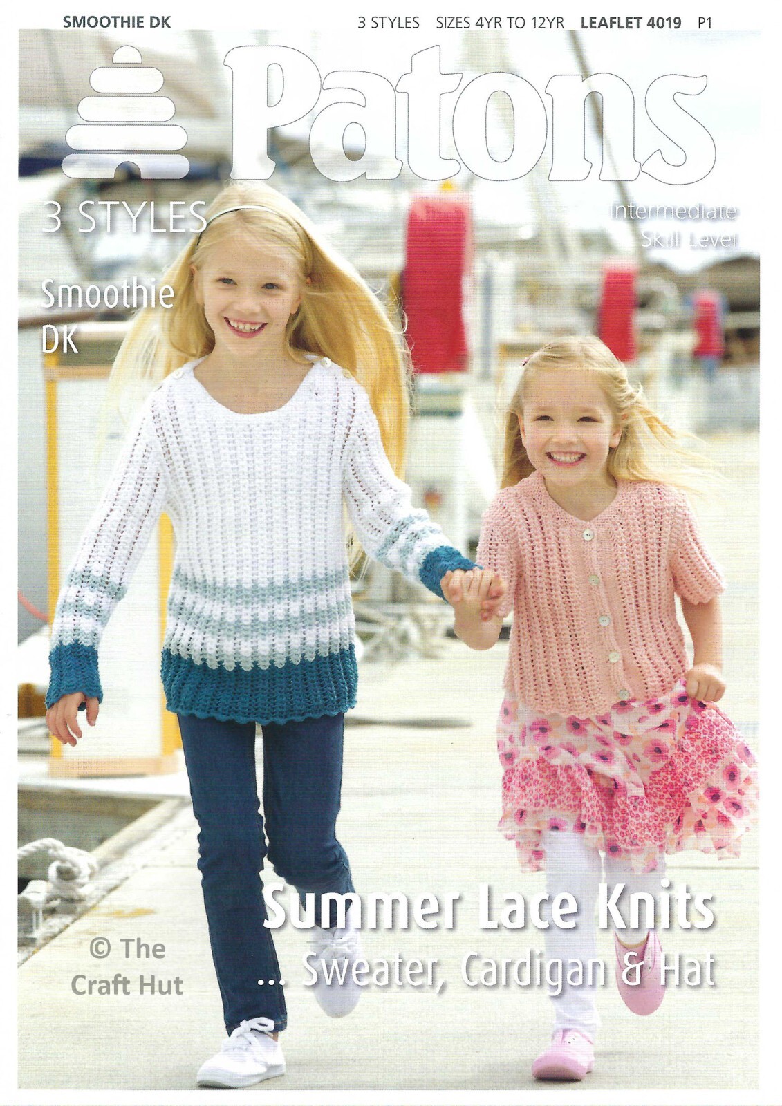 Hand Knitting PATTERN ONLY Patons Childs Summer Lace Sweater Cardigan & Hat 4019