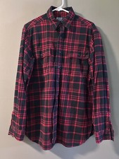 VTG POLO RALPH LAUREN Mens FLANNEL BUTTON Up BUFFALO PLAID SIZE Med Outdoor