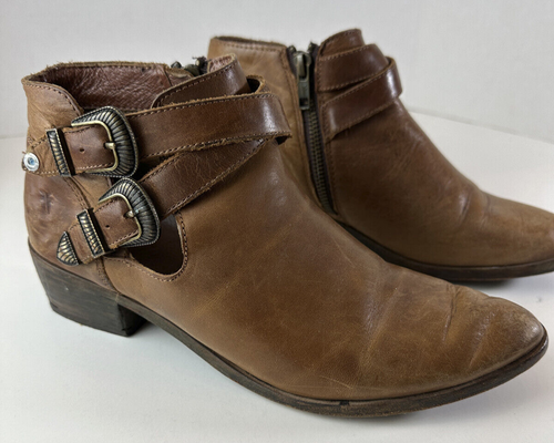 *Defekt Frye Ray Stiefeletten braun Leder Western Shootie Cowboy Booties 7,5 M - Bild 16 von 22