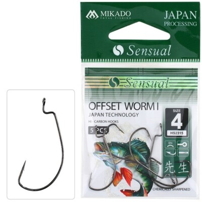 Mikado Haken - Sensual - Offset Worm I NR. 4 BN - 5 Stck.