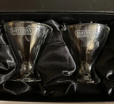 Set of 2 BARTESIAN Premiums Cocktails Stemless Martini Glasses