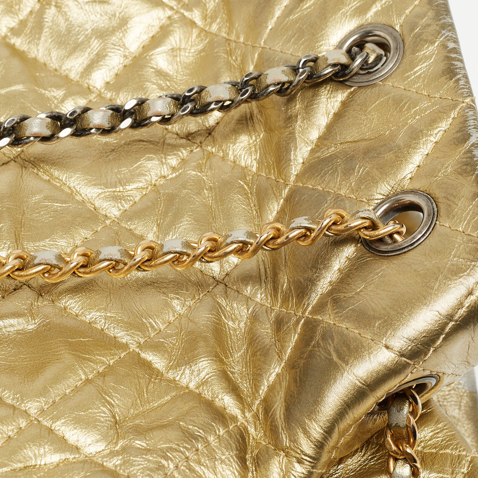 Chanel Gold Quilted Leather Small Gabrielle Backp… - image 6