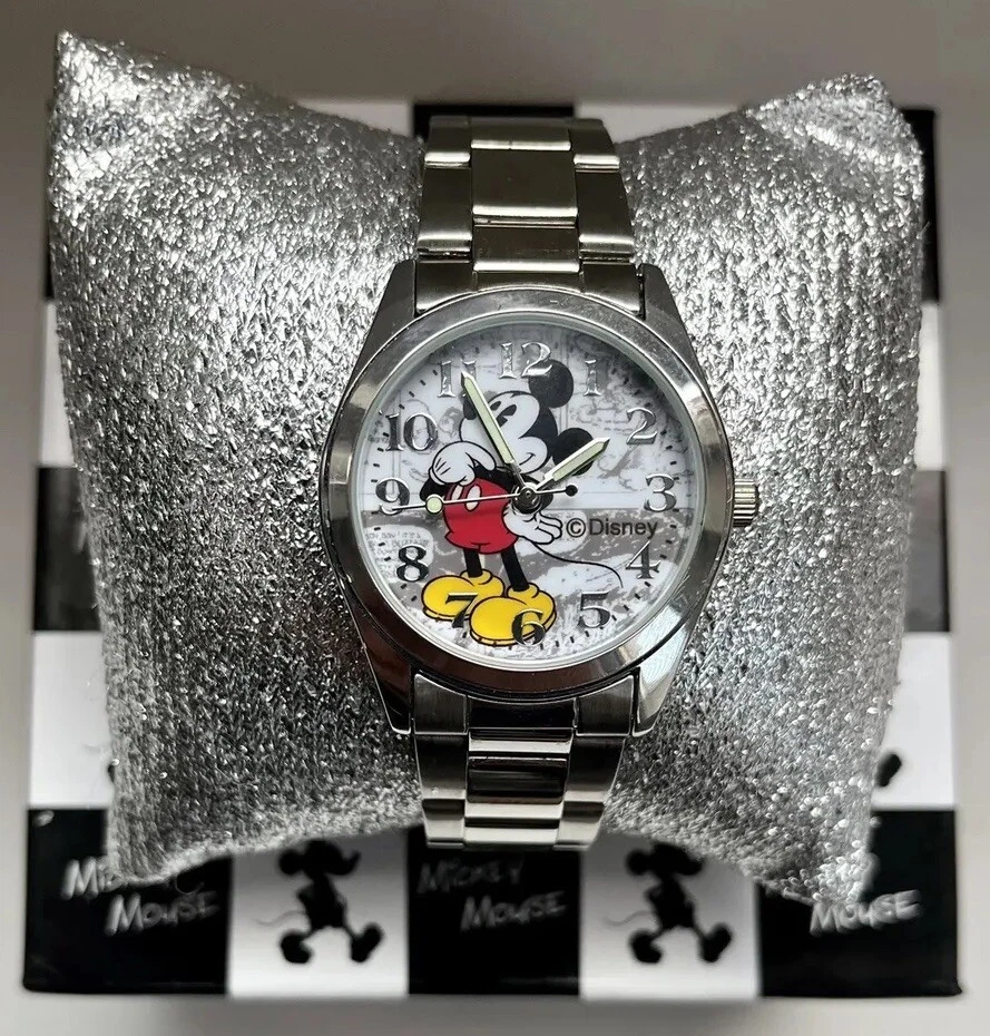 Stainless steel mickey mouse watch sale