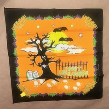 Vintage 1980’s Haloween Themed Bandana, Deadstock Made In USA Bandana