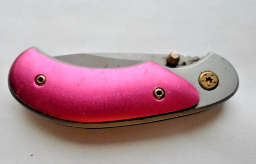 Navaja de Bolsillo BROWNING MODEL 222, Rosa, Liner Lock, Clip para Cinturón, Usada Foto 3 de 4