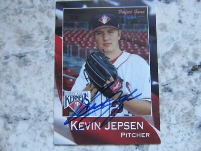Angels Kevin Jepsen Signed Autographed 2003 Cedar Rapids Kernels Mint