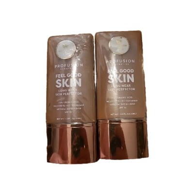 2 Pack Profusion Cosmetics Lightweight Liquid Foundation DEEP 1 WARM YELLOW