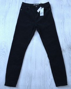 Topshop Ladies Black Cord High Waisted Stretch Skinny Jeans Size 10 W28 L30 New | eBay