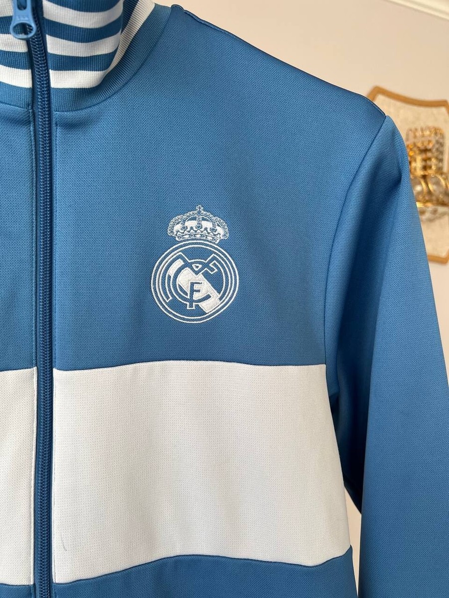 REAL MADRID 2017 TRACK JACKET LONG SLEEVE BLUE FULL ZIP ADIDAS