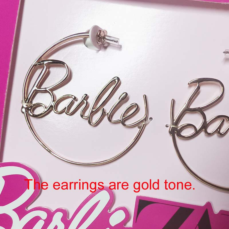 Zara Gold Plated Letter Statemen Hoop Earrings Chic Women Party Vacation Jewelry