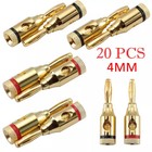 20 x 4mm Gold Plated Musical Audio Speaker Cable Wire Connector 4mm Banana Plugs
