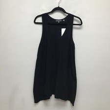 Vestido sin mangas Vince negro cuello en V bolsillo liso pulóver relajado swing para mujer M $128