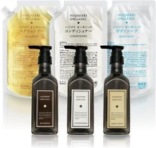 Premium Hajimari Organic Shampoo Conditioner and Body Soap Set 2L Pouch + 300ml