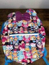 Disney Tsum Tsum Backpack With Front Pouch Faces Bow  Ears