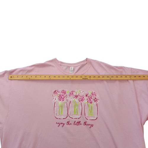 Jerzees graphic print t-shirt Women 4XL/pink+color floral graphic/short sleeves - Picture 5 of 11