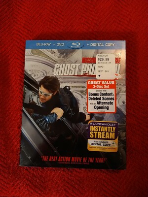 Mission: Impossible - Ghost Protocol (Blu-ray/DVD, 2012, 2-Disc Set, With/Slip)