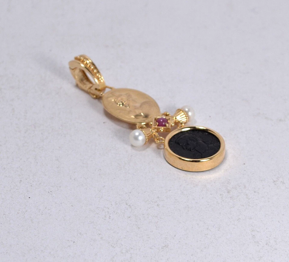 Tagliamonte Colgante Plata 925 Ónix Perlas Rubíes Tgn 1004 - Imagen 2 de 3