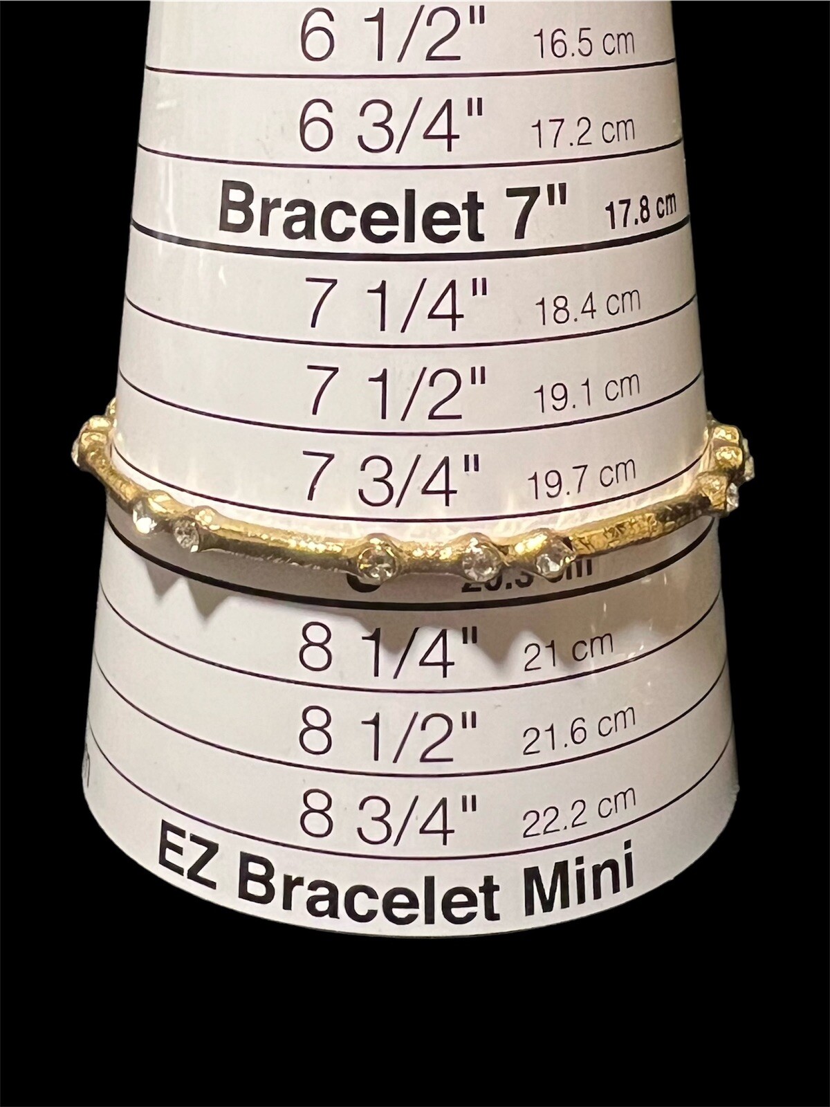 Textured Gold Tone Stackable Bangles With Rhinest… - image 7