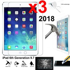 x3 Full Tempered Glass for Apple iPad 6 screen protector 9.7 6th Generation 2018